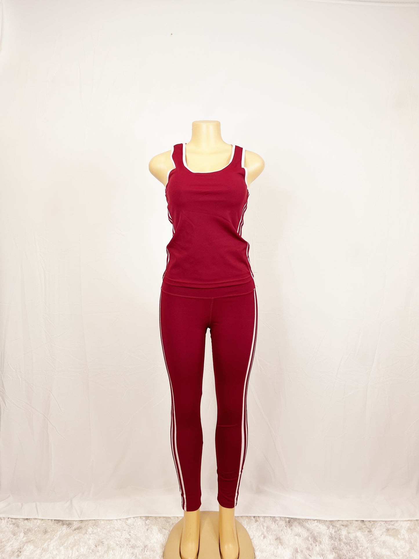 3 Piece Striped Activewear Set