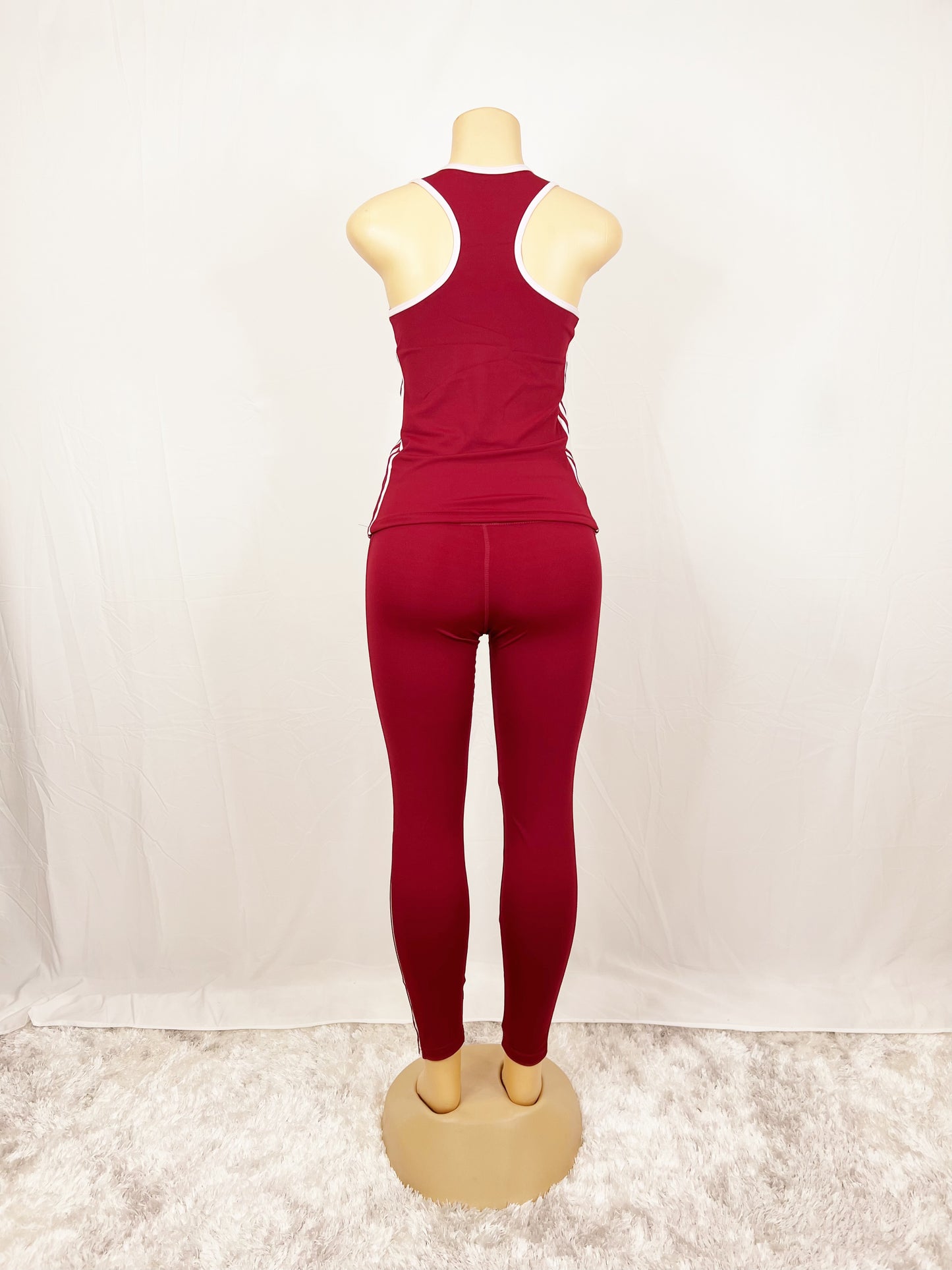 3 Piece Striped Activewear Set