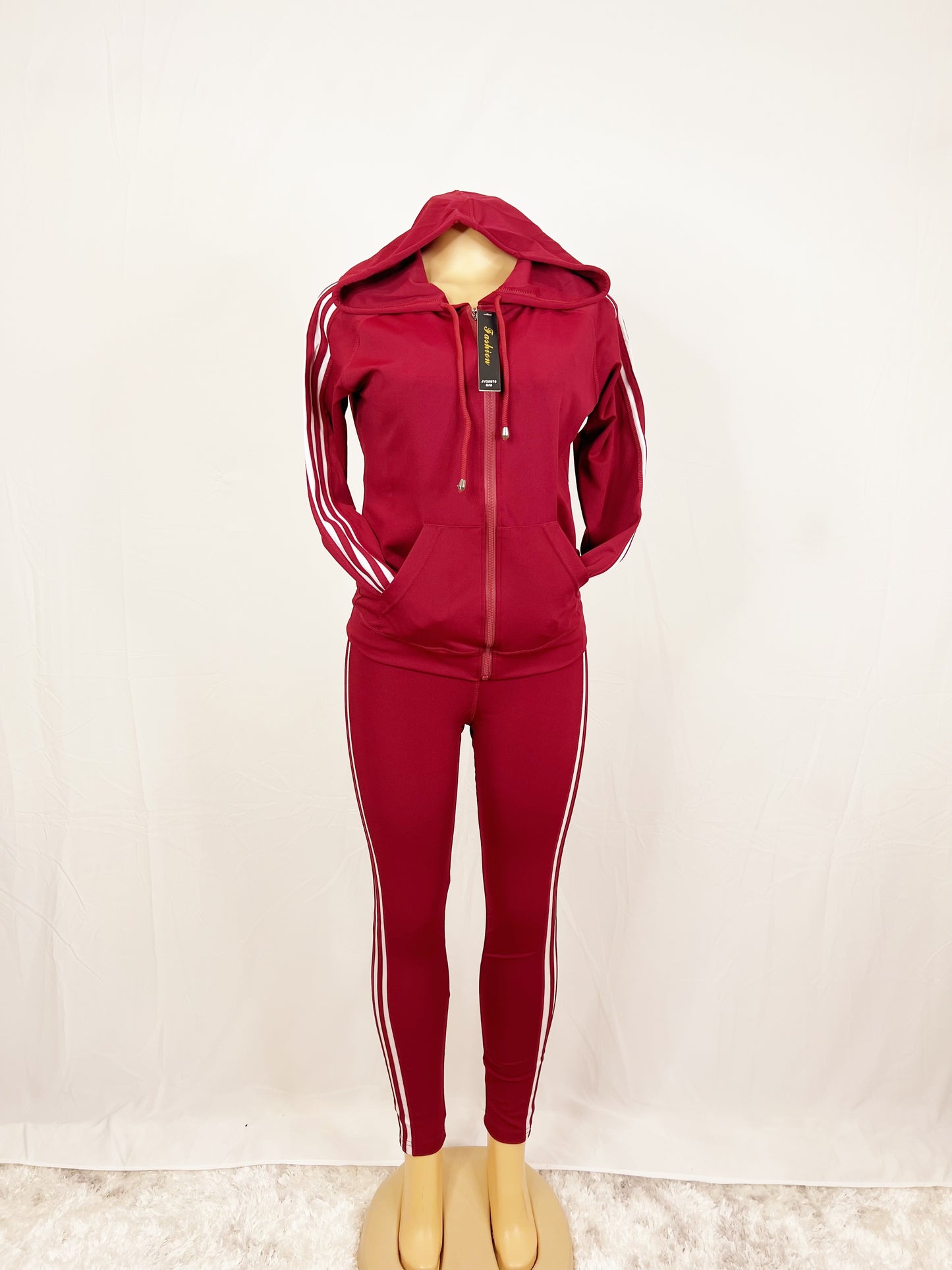 3 Piece Striped Activewear Set