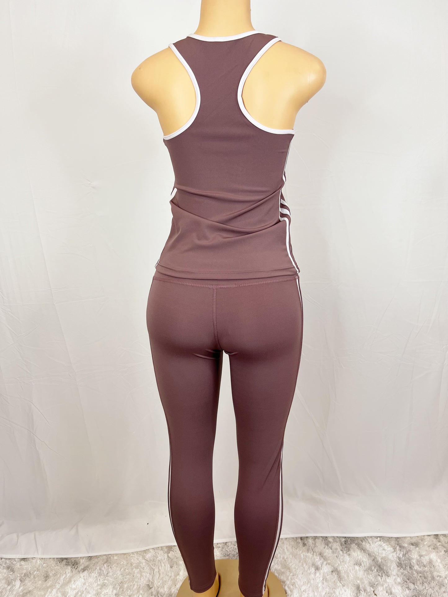 3 Piece Striped Activewear Set